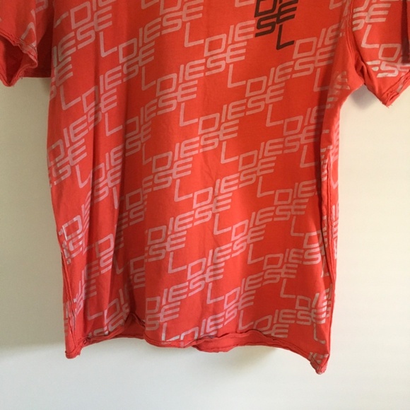 VTG Diesel Coral Spell Out Graphic All Over Print T-Shirt Womens Sz L Y2K - Picture 4 of 13
